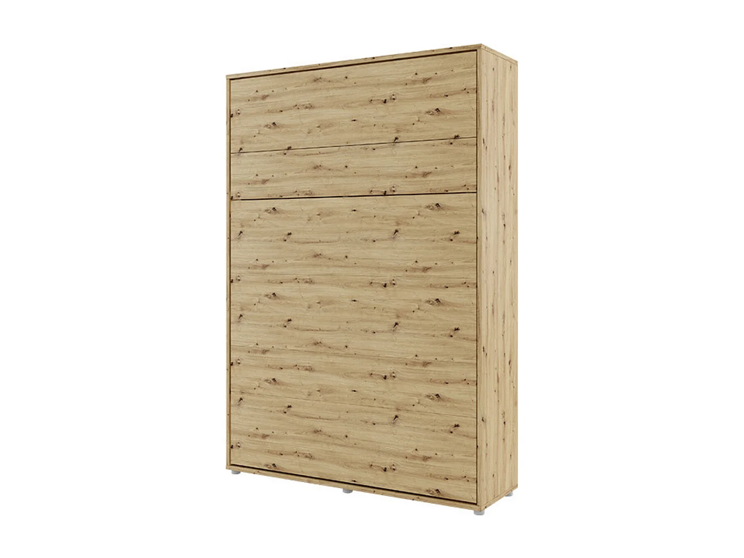 Lit escamotable vertical chêne artisan avec 2 armoires de rangement Noby-160x200