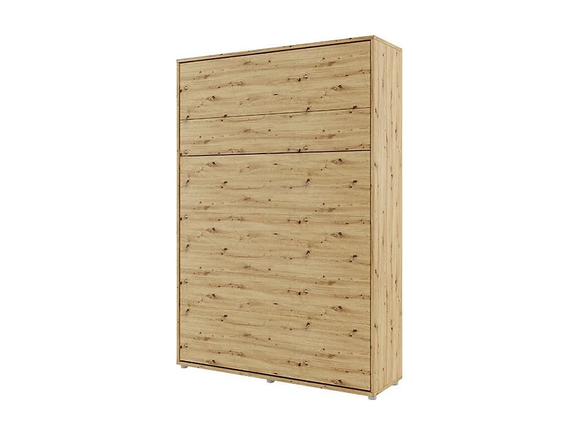 Lit escamotable vertical avec étagères chêne artisan Noby 140x200-Avec matelas