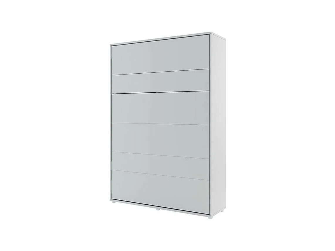 Lit escamotable vertical avec étagères gris mat Noby 160x200-Avec Led sans veilleuses