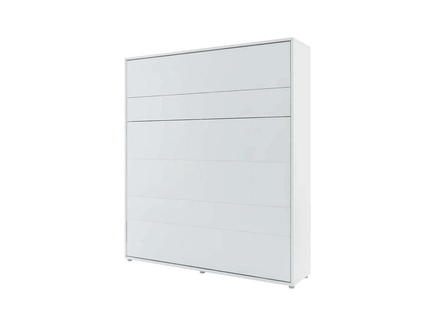 Lit escamotable vertical avec étagères blanc mat Noby 160x200-