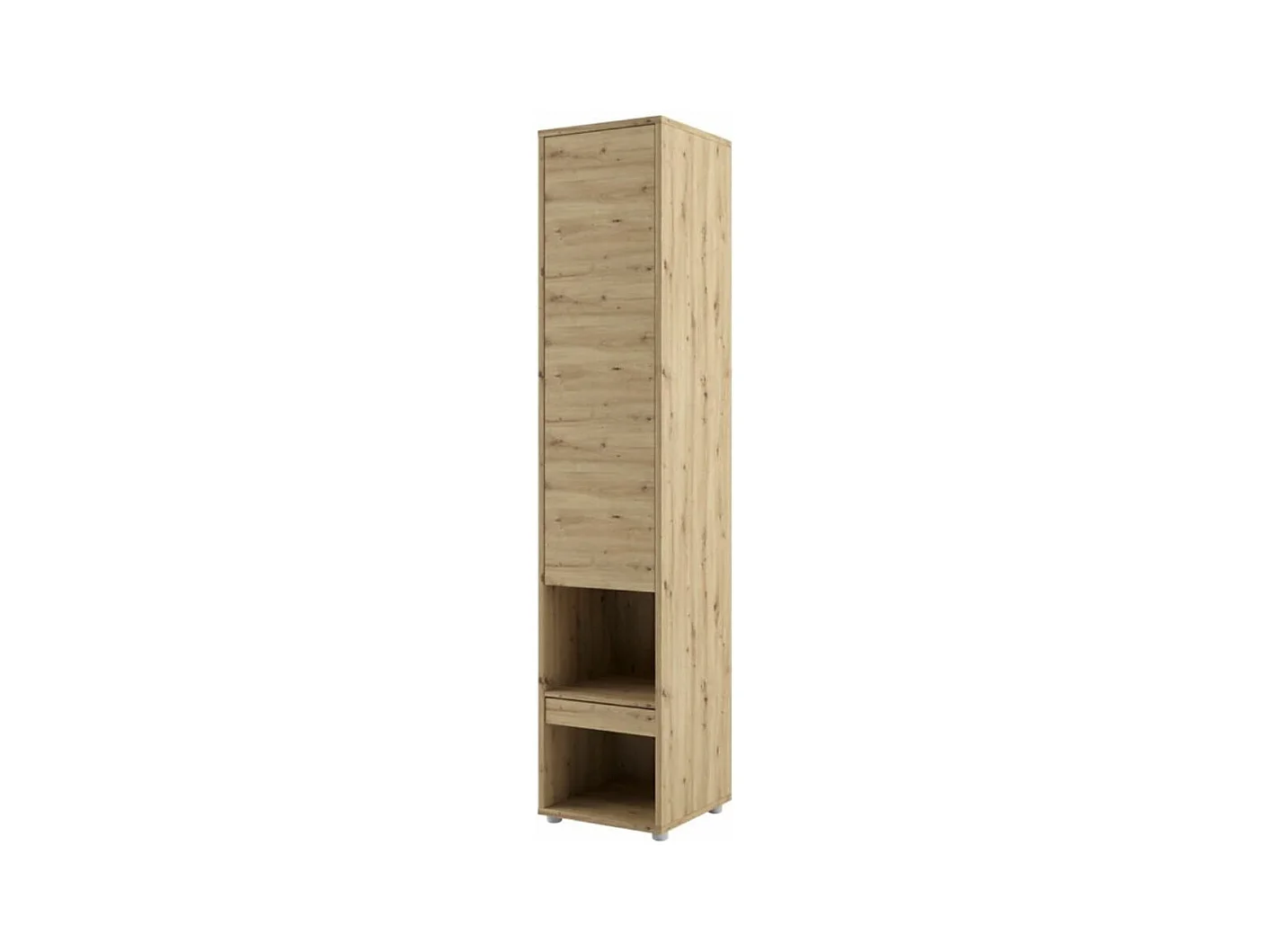 Lit escamotable vertical chêne artisan avec 2 armoires de rangement Noby-90x200