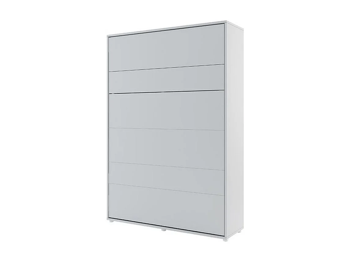 Lit escamotable vertical avec étagères gris mat Noby 160x200-