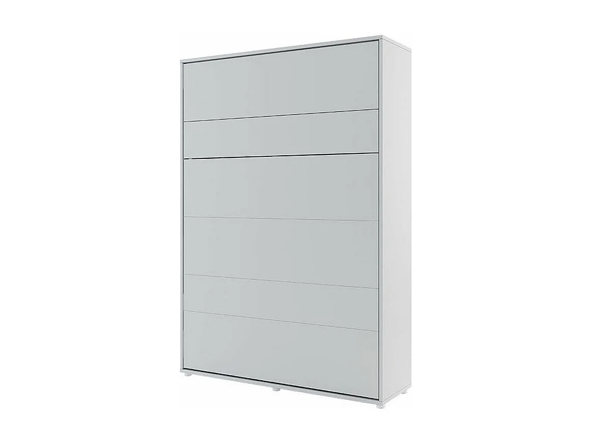 Lit escamotable vertical avec étagères gris mat Noby 180x200-Avec matelas