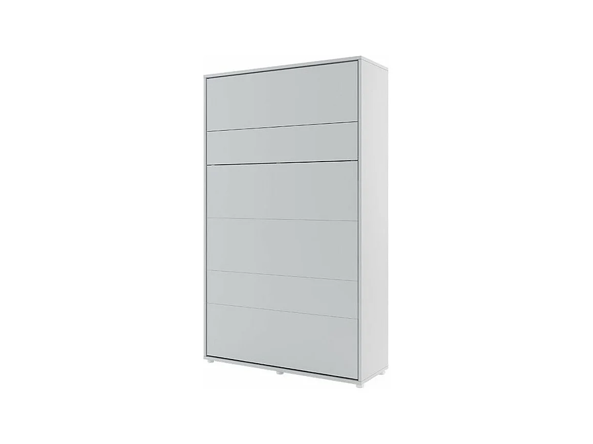 Lit escamotable vertical avec étagères gris mat Noby 90x200-Avec Led et 2 veilleuses