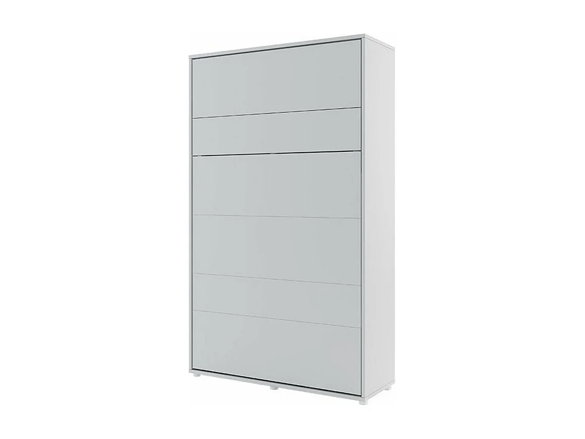 Lit escamotable vertical avec étagères gris mat Noby 90x200-Avec Led et 2 veilleuses