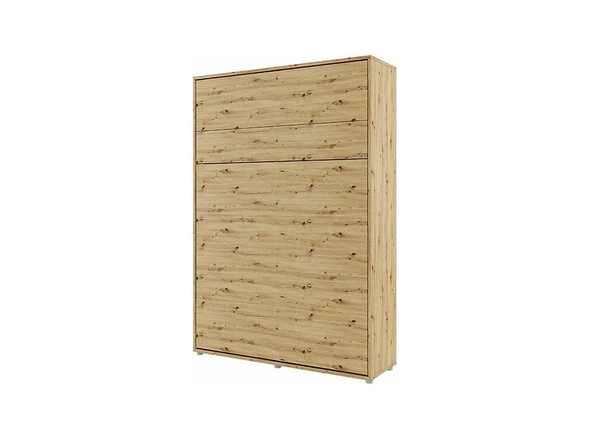 Lit escamotable vertical avec étagères chêne artisan Noby 160x200-Avec Led et 2 veilleuses