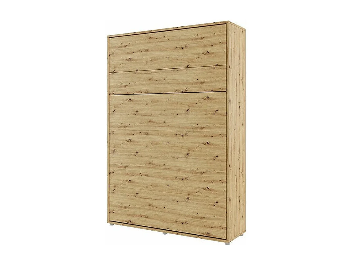 Lit escamotable vertical avec étagères chêne artisan Noby 180x200-Avec matelas