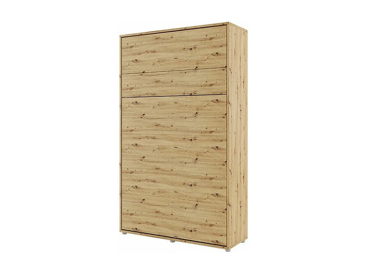 Lit escamotable vertical avec étagères chêne artisan Noby 90x200-Avec matelas