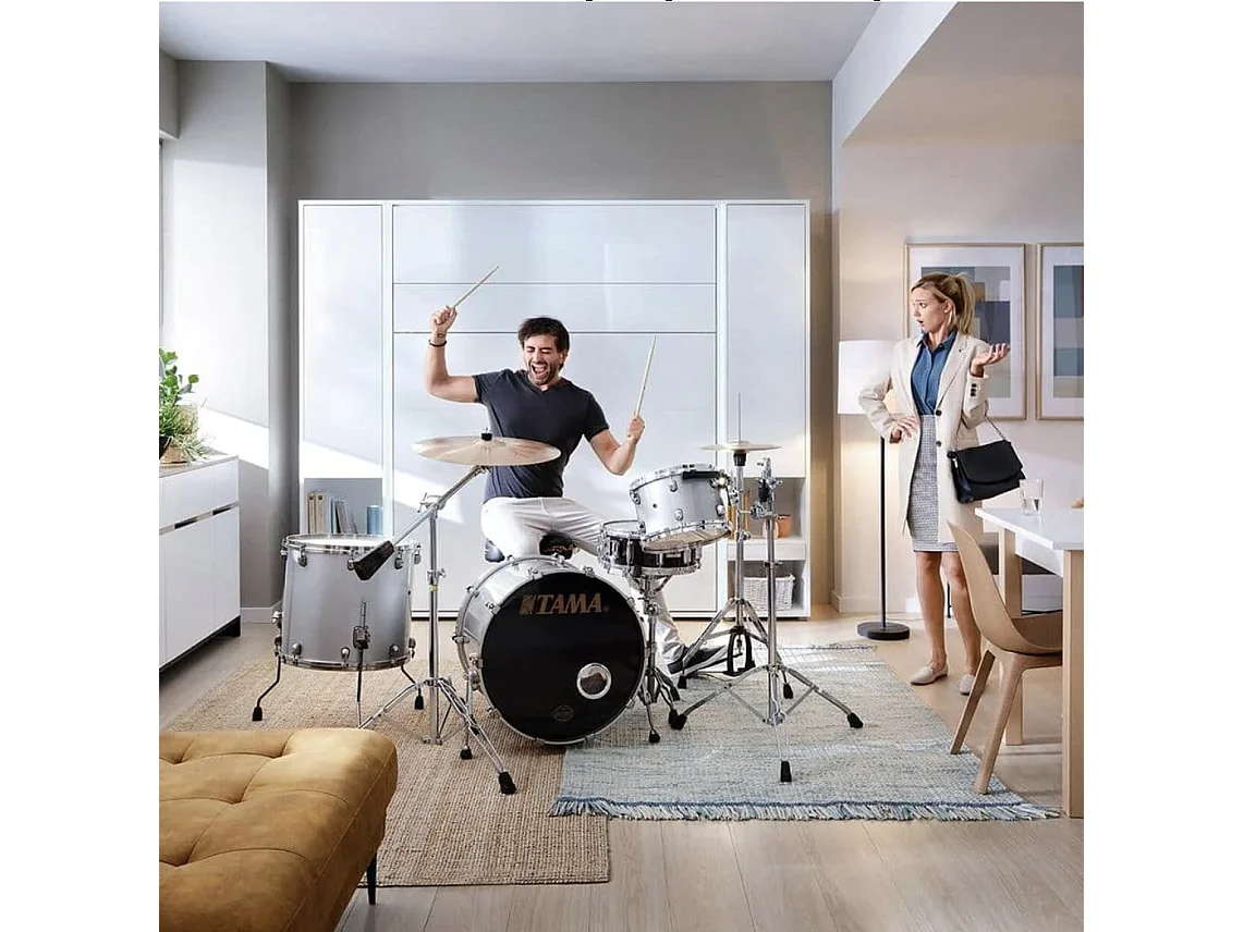 Lit escamotable horizontal avec étagères gris mat Noby 140x200-Avec Led et 2 veilleuses