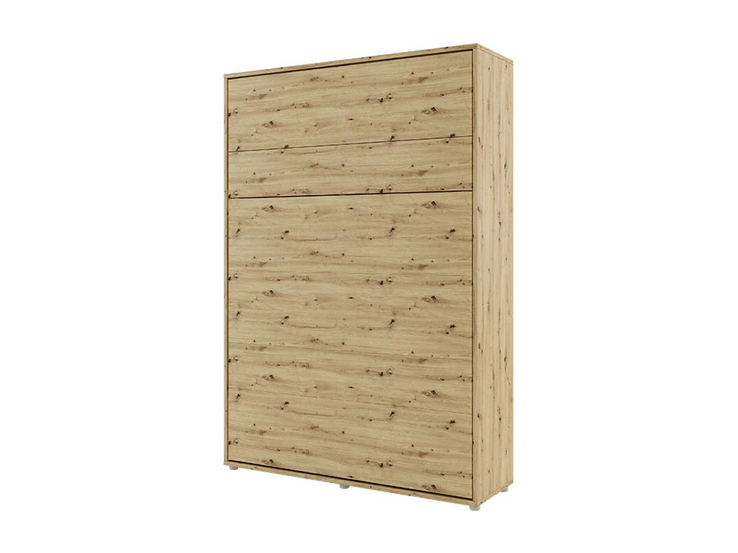 Lit escamotable vertical chêne artisan avec 2 armoires de rangement Noby-Avec Led-140x200