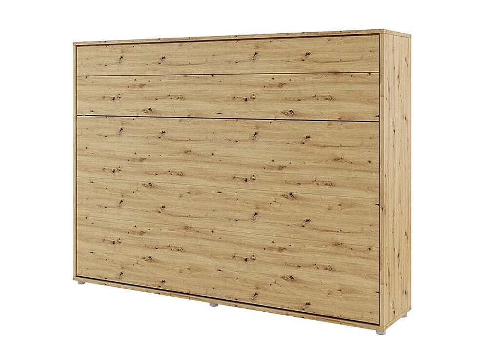 Lit escamotable horizontal avec étagères chêne artisan Noby 120x200-Avec matelas