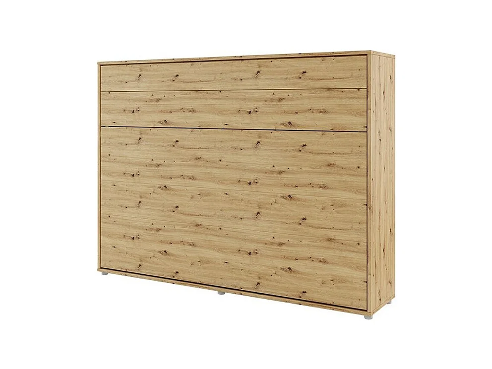 Lit escamotable horizontal avec étagères chêne artisan Noby 120x200-