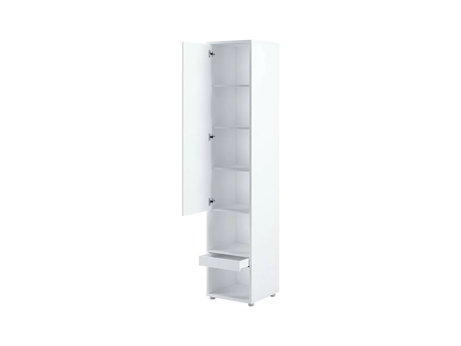 Lit escamotable vertical gris mat avec 2 armoires de rangement Noby-Avec Led-140x200