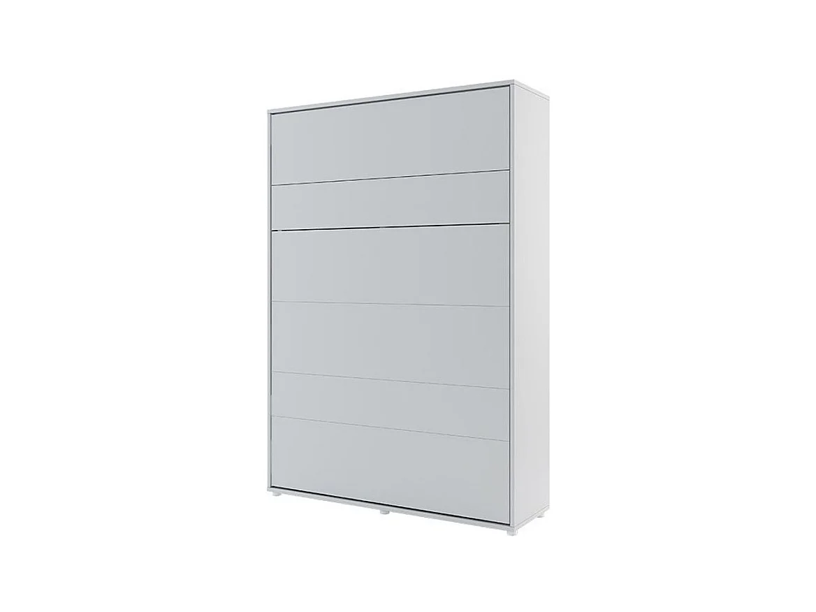 Lit escamotable vertical avec étagères bois gris mat Noby 140x200-