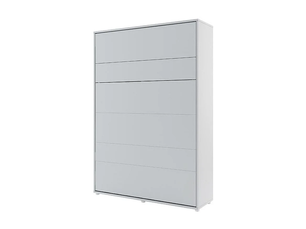 Lit escamotable vertical avec étagères bois gris mat Noby 140x200-