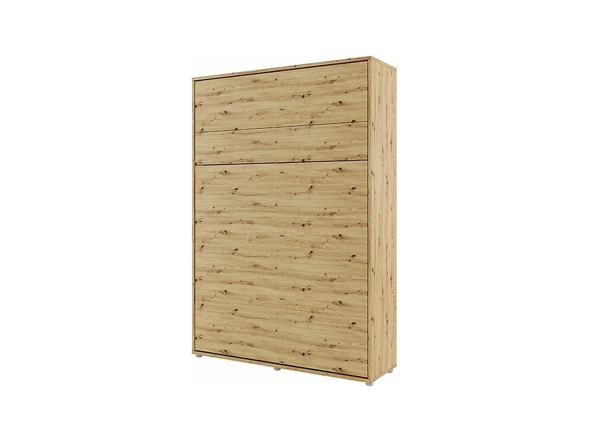 Lit escamotable vertical avec étagères chêne artisan Noby 180x200-Avec matelas