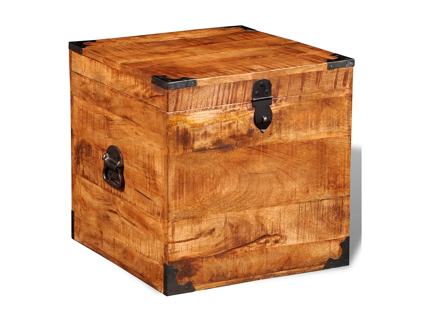 Coffre de rangement cubique Bois massif de manguier