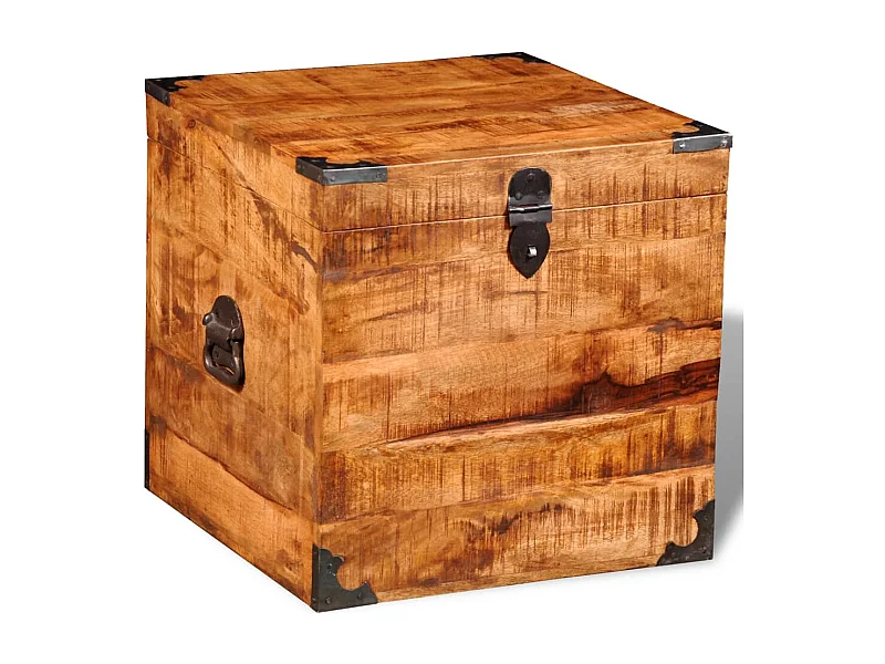 Coffre de rangement cubique Bois massif de manguier