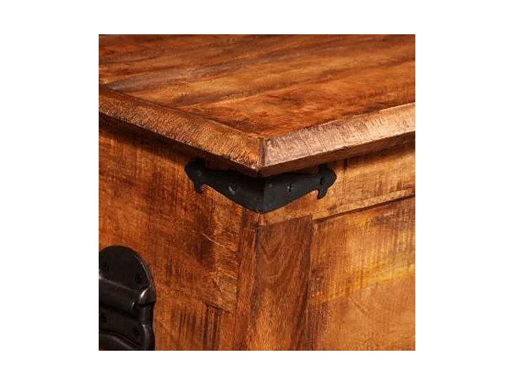 Coffre de rangement manguier massif foncé Vahina