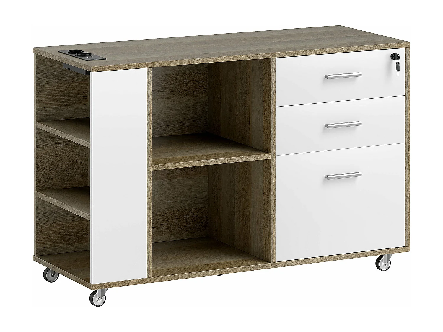 Armário Moderno Dijon - Armazenamento Vertical Elegante em Branco - 100x40x65 cm