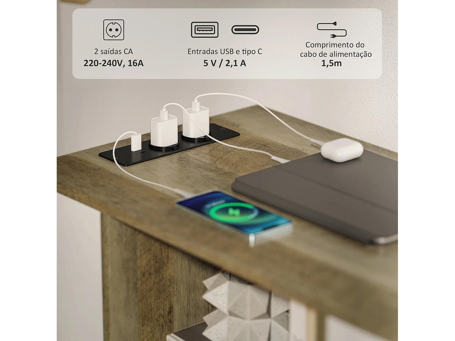 Armário Moderno Dijon - Armazenamento Vertical Elegante em Branco - 100x40x65 cm