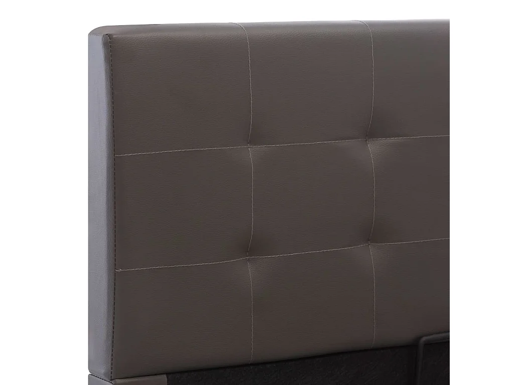 Lit coffre 180x200 simili cuir gris foncé capitonné Rundi