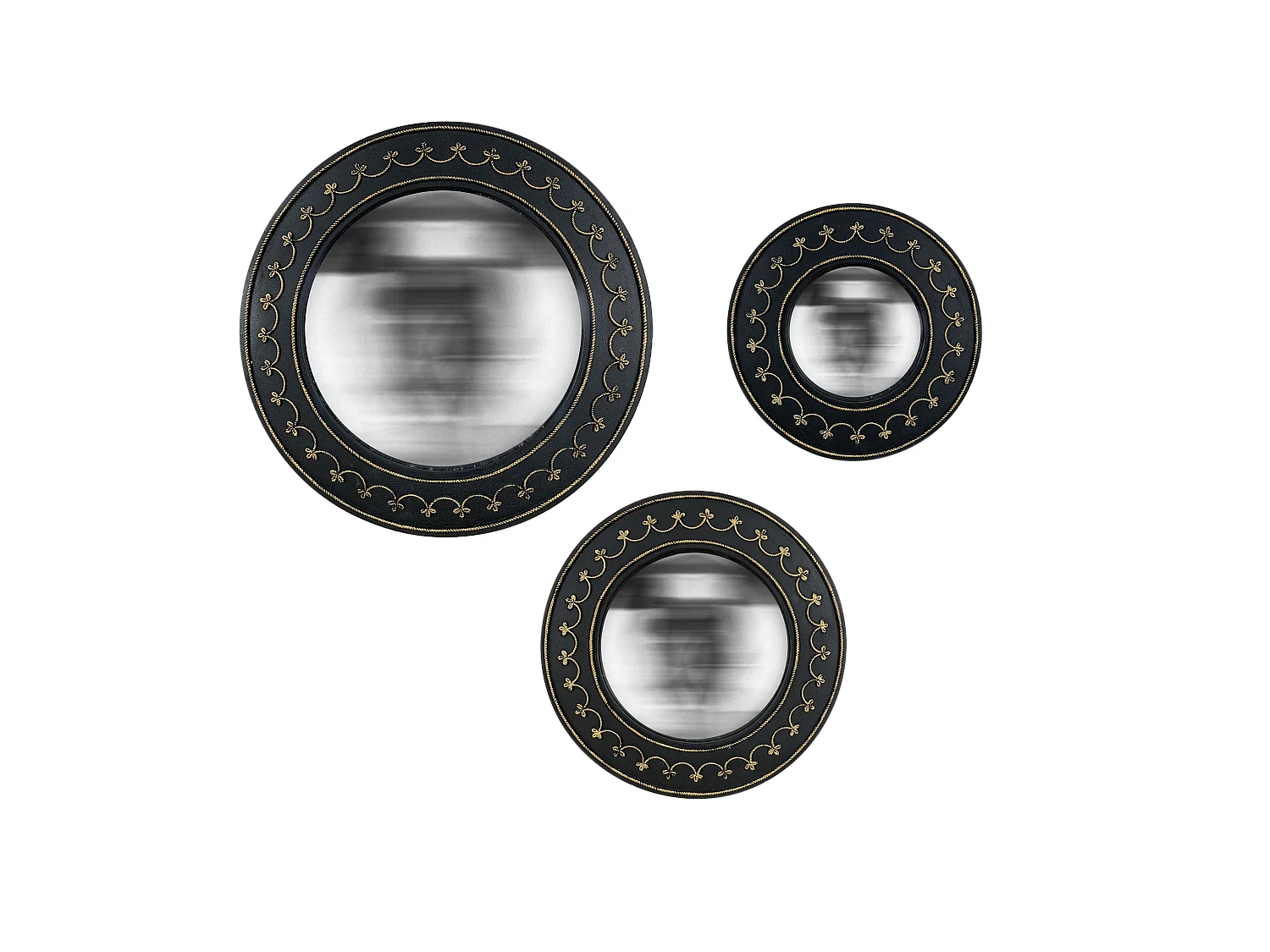 Lot de 3 miroirs convexes 18, 22 et 26 cm