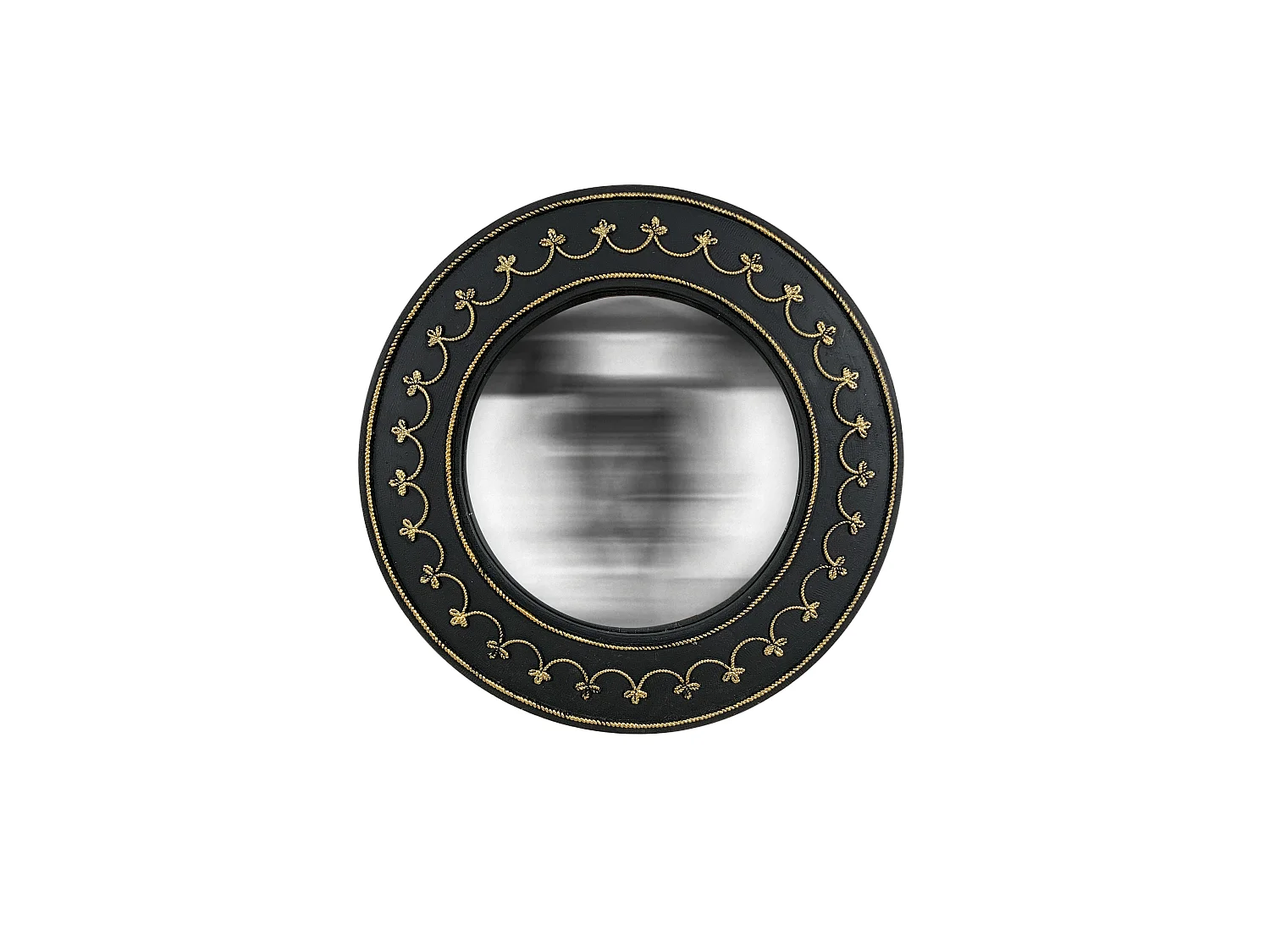 Lot de 3 miroirs convexes 18, 22 et 26 cm Noir et Doré