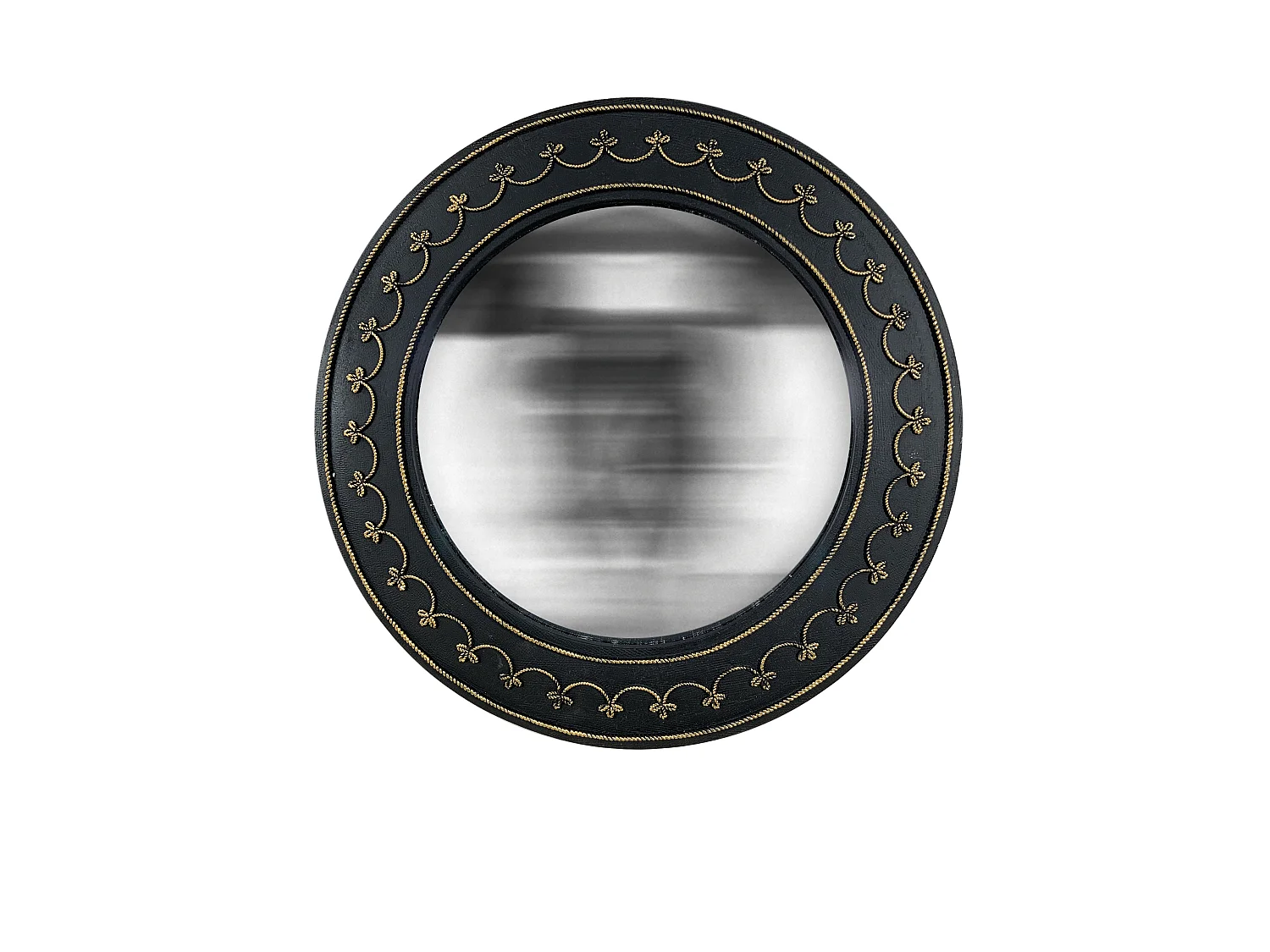 Lot de 3 miroirs convexes 18, 22 et 26 cm Noir et Doré