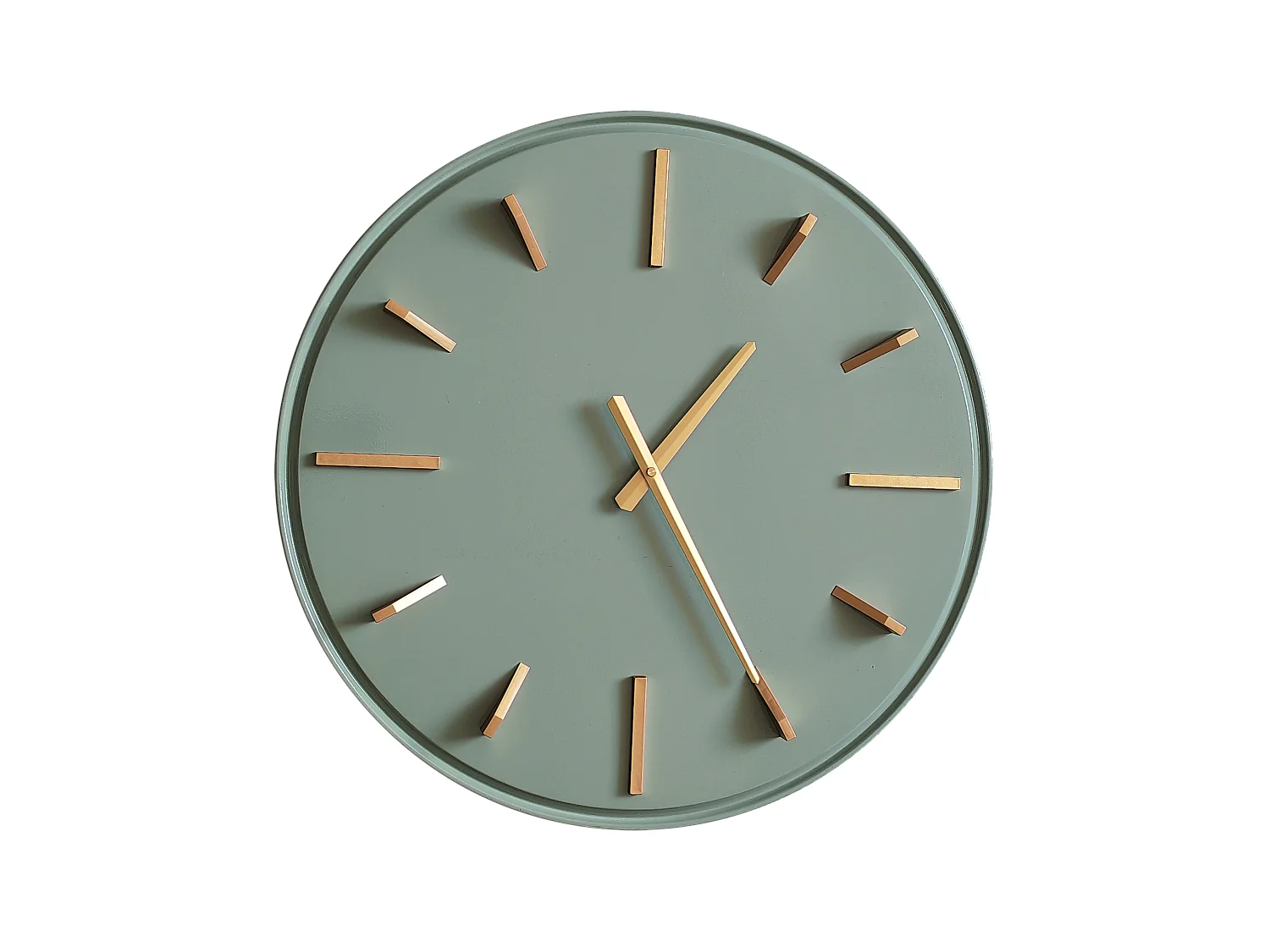 Horloge métal sauge et doré 51.5cm