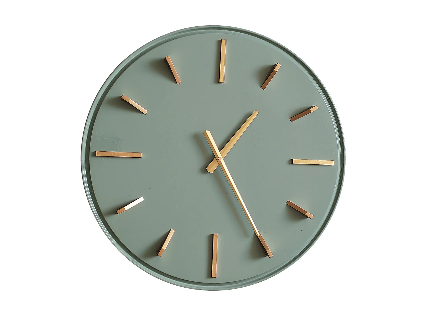 Horloge métal sauge et doré 51.5cm