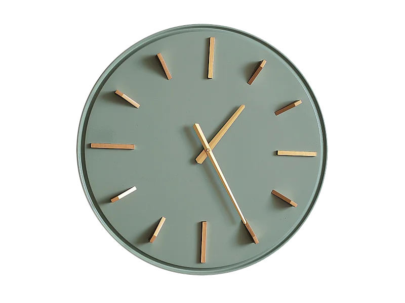 Horloge métal sauge et doré 51.5cm