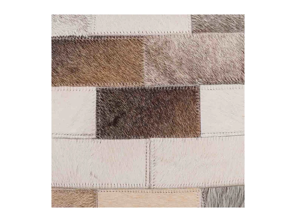 Puff de piel marrón 44x44x44 cm