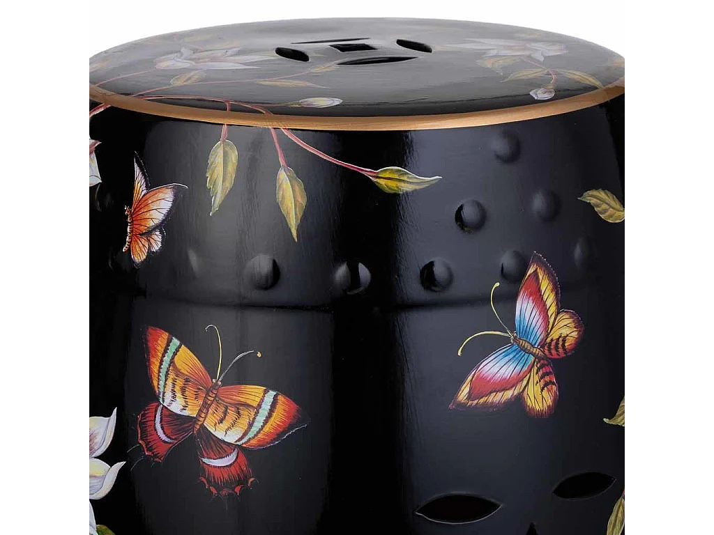 Stijlvolle en uniek comfortabele zwarte keramische kruk