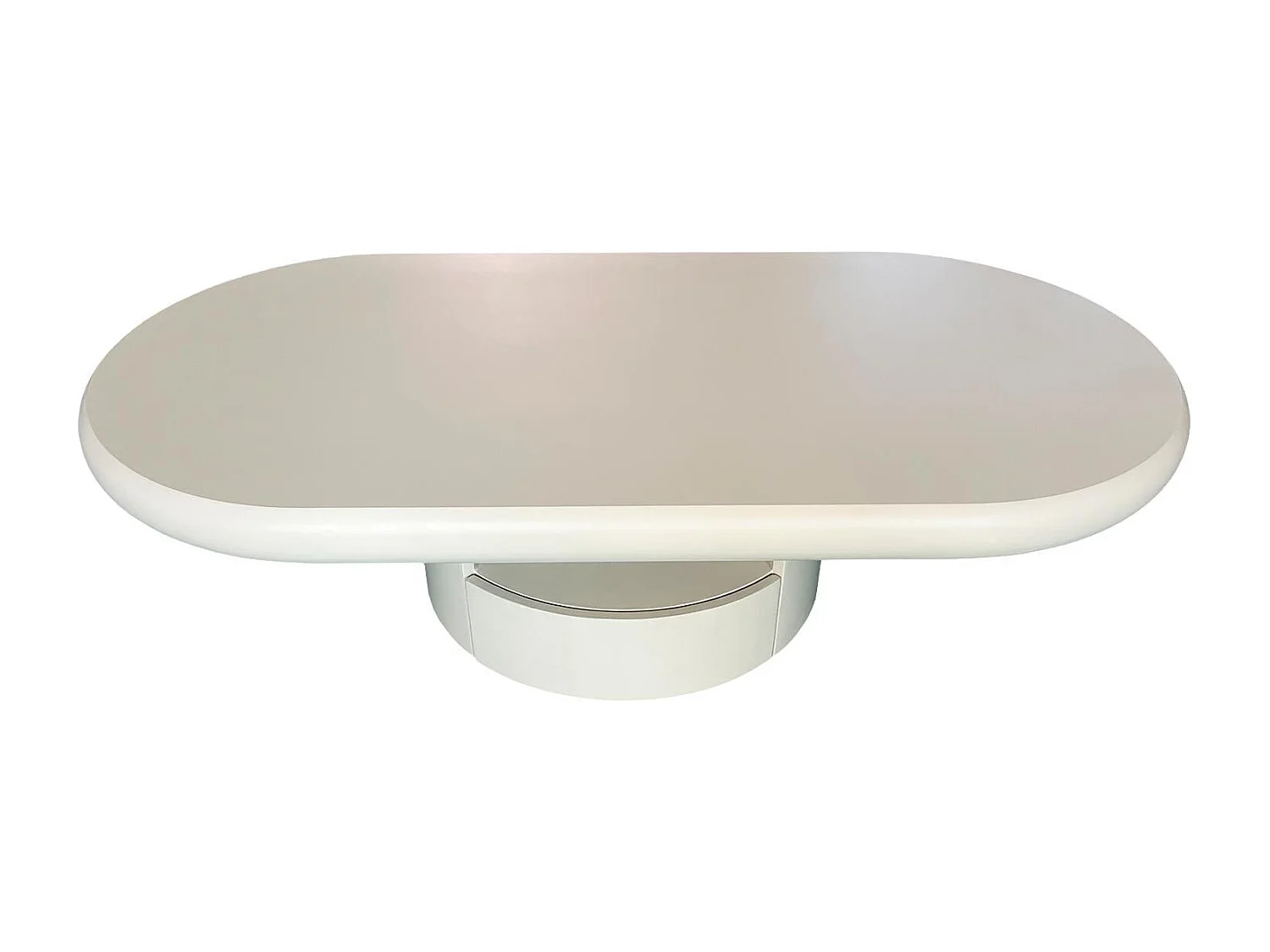 Table basse ovale avec tiroirs 60x120cm Barket Crème