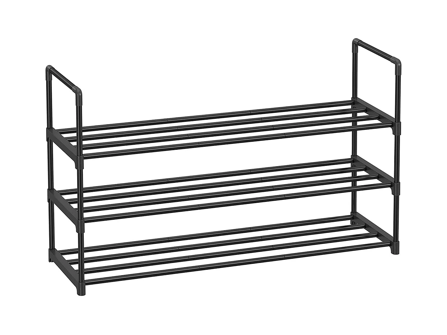 Parya Home schoenenrek met 3-lagen - metalen  - zwart
