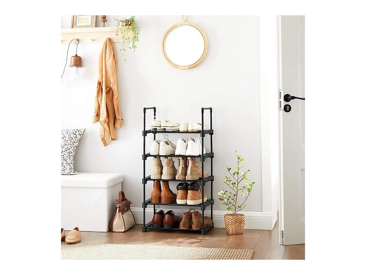 Parya Home metalen schoenrek met 5 niveaus - zwart