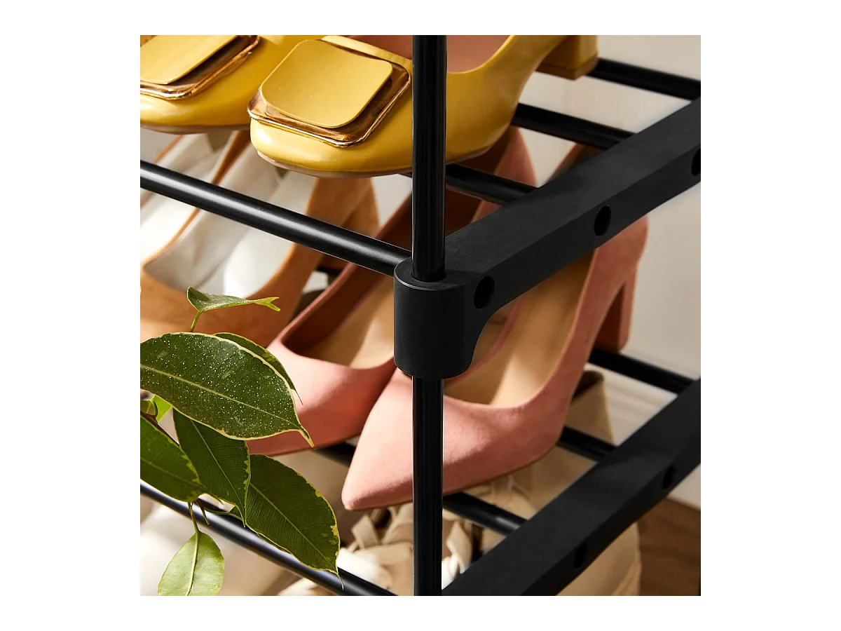 Parya Home metalen schoenrek met 5 niveaus - zwart