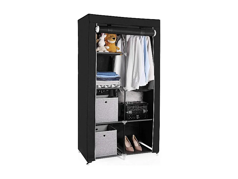 Bobbel Home Garderobekast XL - Kledingkast -  Opvouwbare Garderobekast Zwart