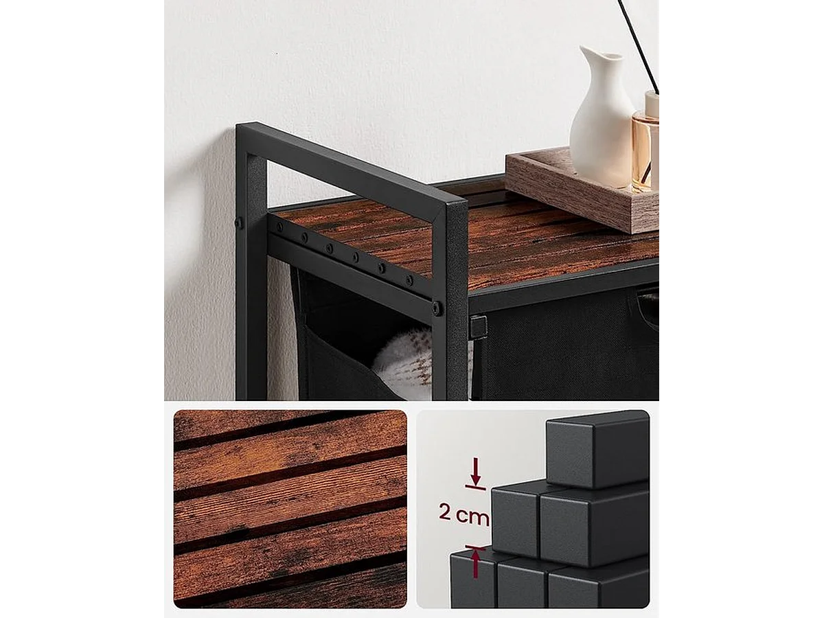 Wasmand, met plank, waskast, oxford stof wasstas, metalen frame, 65 l, 50 x 33 x 72 cm.