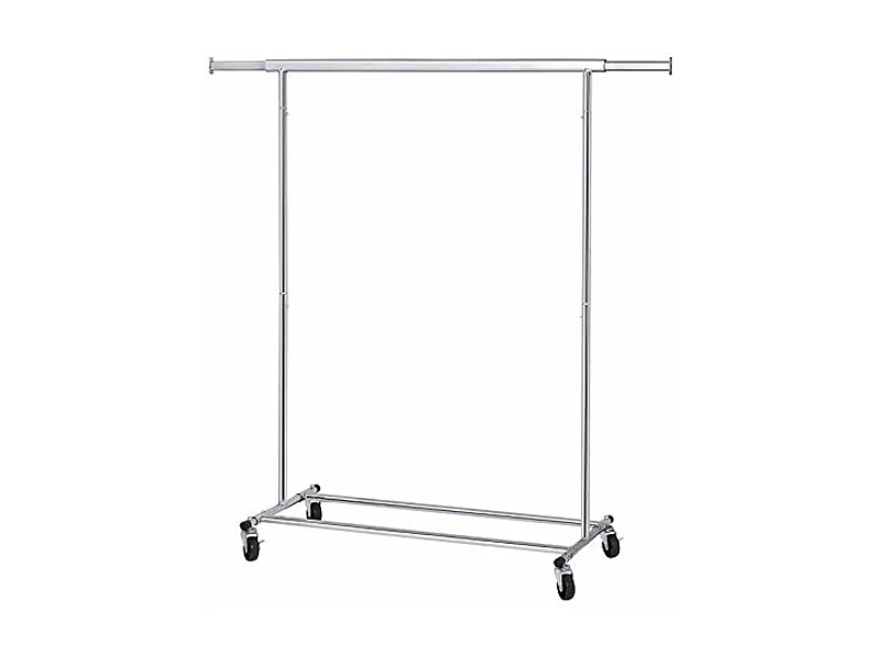 Heavy Duty Verrijdbaar Kledingrek Op Wielen - Stevig Mobiel Verstelbaar Kleren Rek Garderoberek'