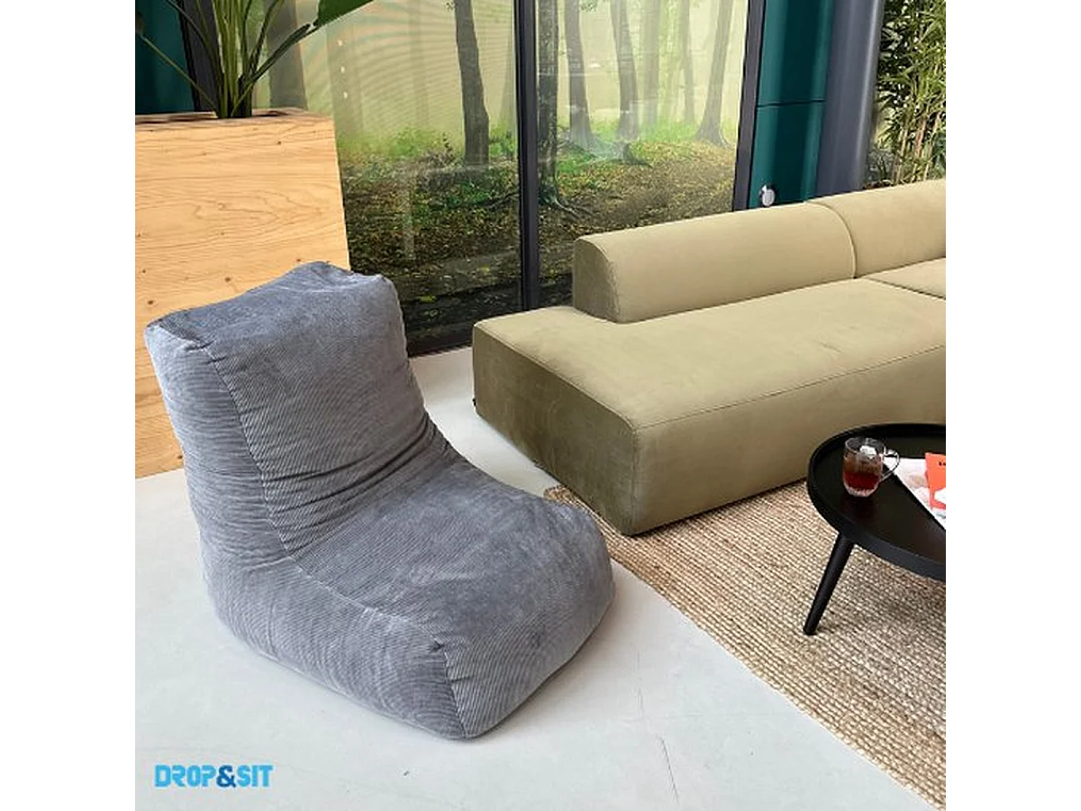 Parya - Stoel Zitzak Ribstof - Curry - 95 x 65 x 75 cm - Voor Binnen