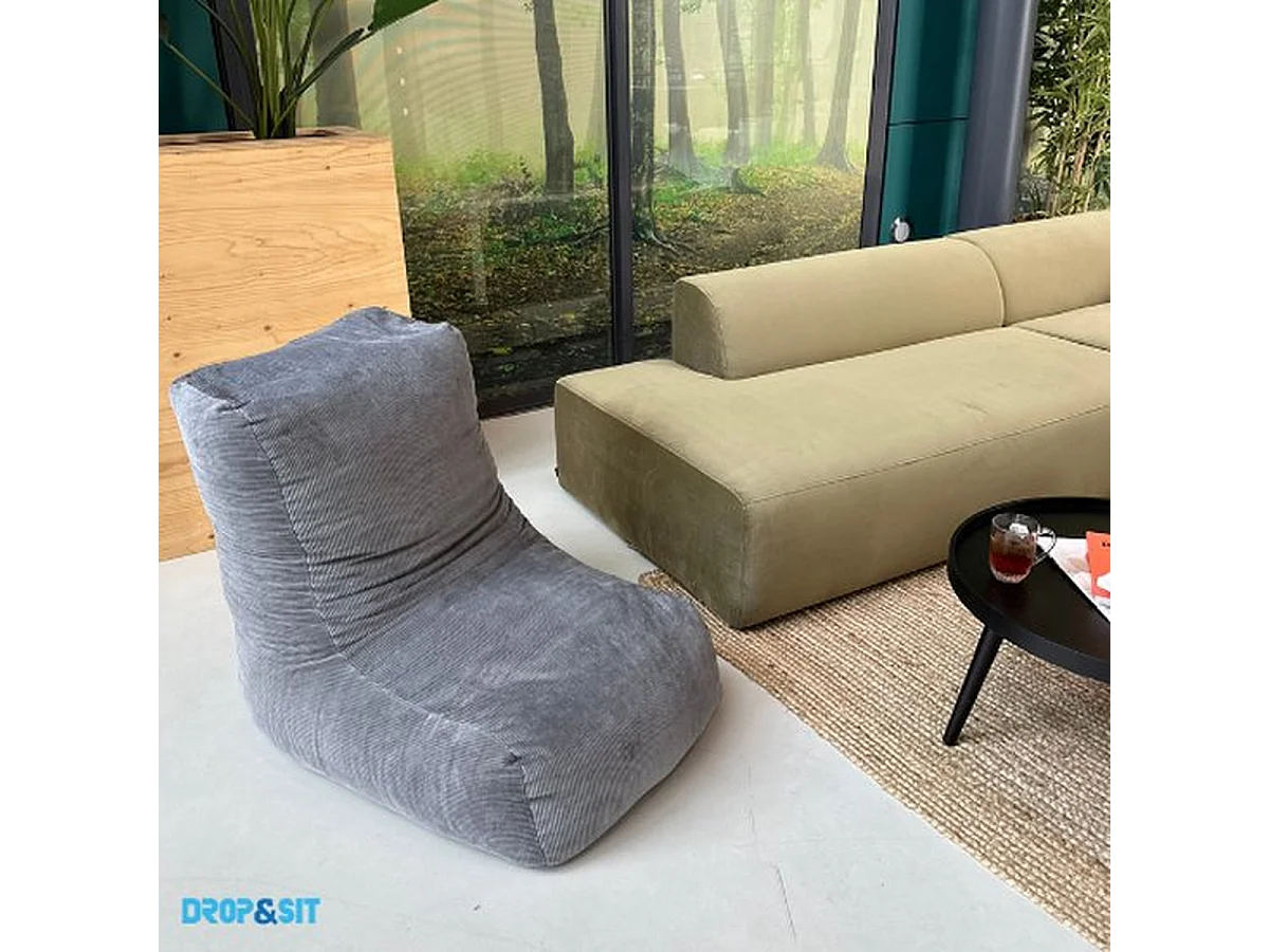 Parya - Stoel Zitzak Ribstof - Curry - 95 x 65 x 75 cm - Voor Binnen