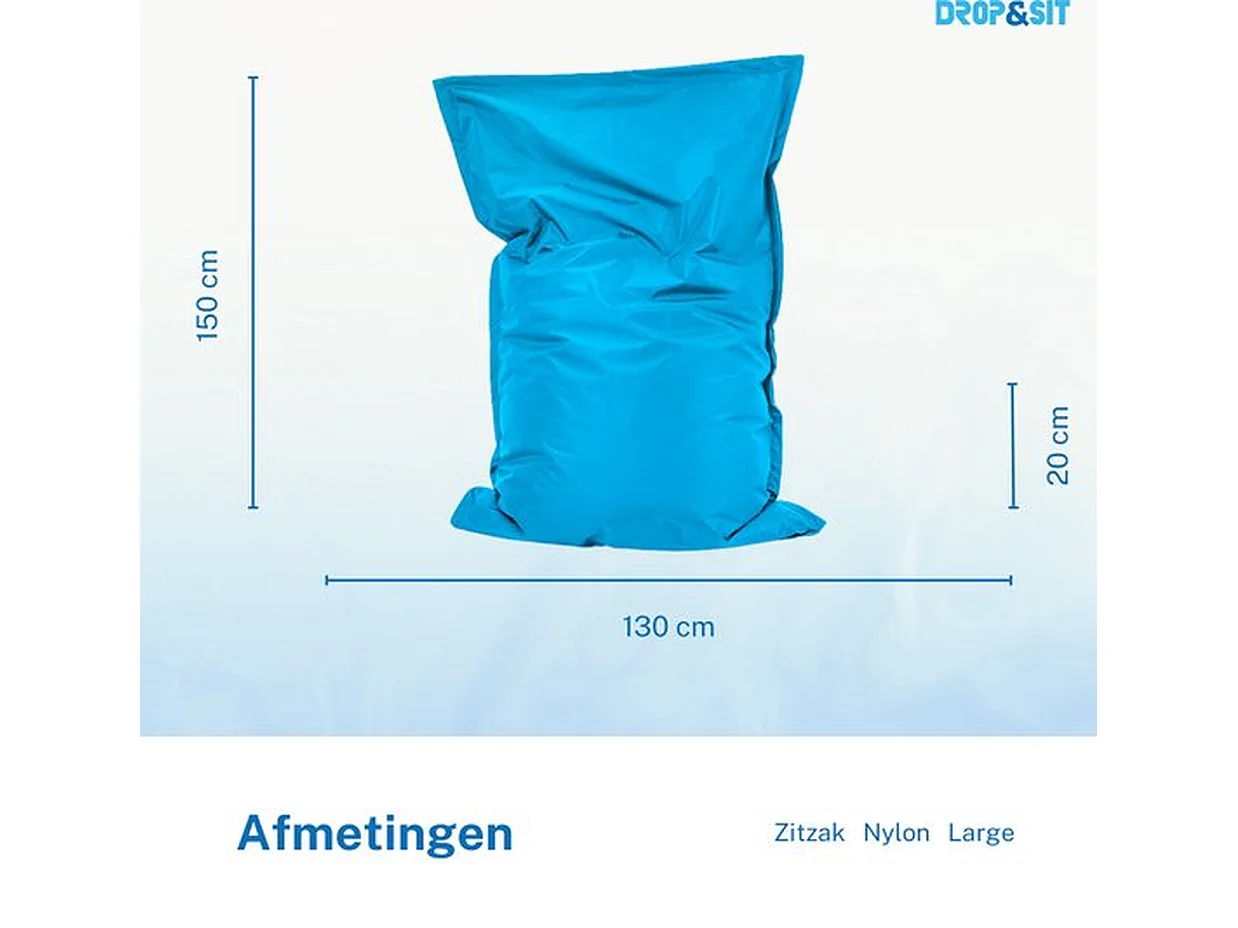 Parya - Grote Zitzak - Nylon - Zitzakfauteuil - Woonkamerzitzak - Turquoise