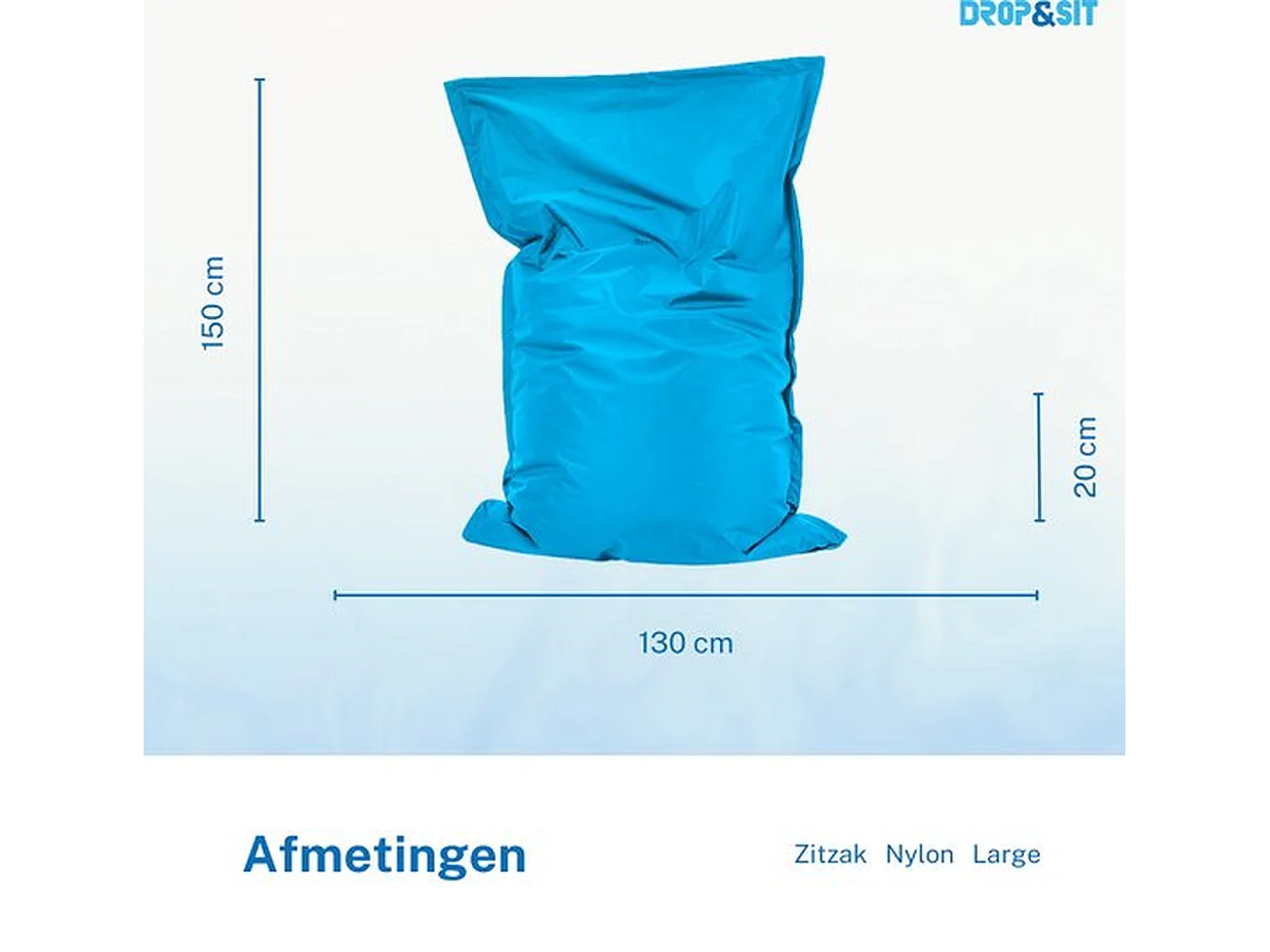 Parya - Grote Zitzak - Nylon - Zitzakfauteuil - Woonkamerzitzak - Turquoise