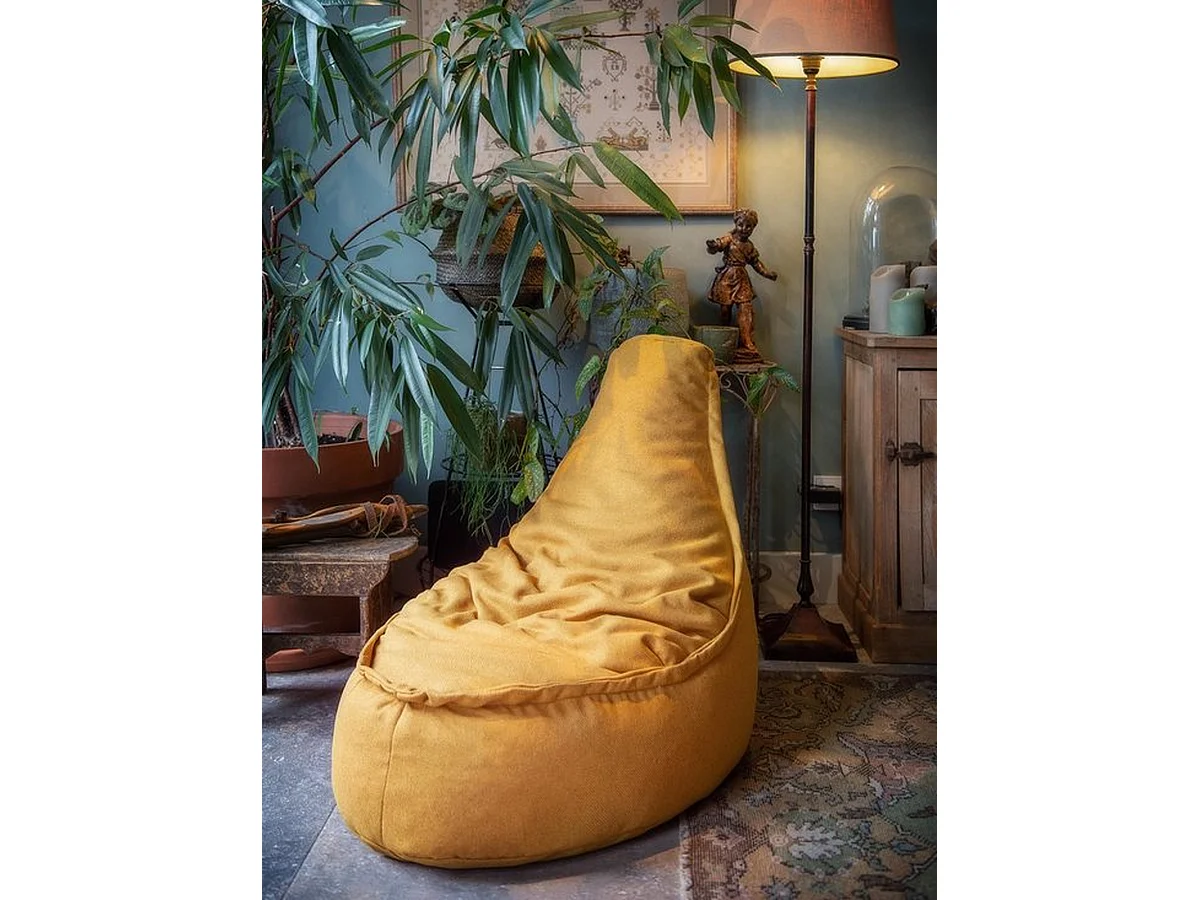 Parya - Zitzak Stoelvorm - Duurzaam - Geel - 320 Liter - Voor Binnen en Buiten