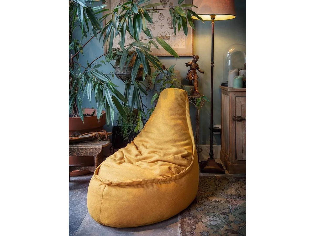 Parya - Zitzak Stoelvorm - Duurzaam - Geel - 320 Liter - Voor Binnen en Buiten