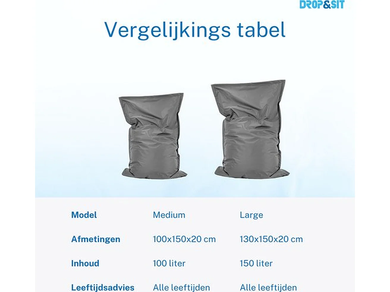 Parya Zitzak - Grijs - 100x150 cm - Voor binnen en buiten