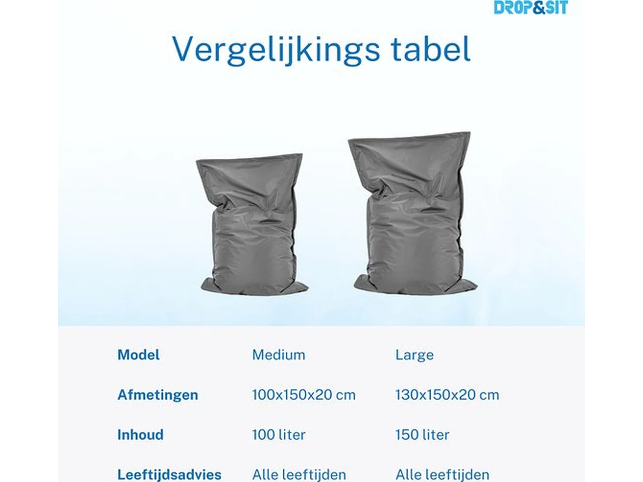 Parya Zitzak - Grijs - 100x150 cm - Voor binnen en buiten