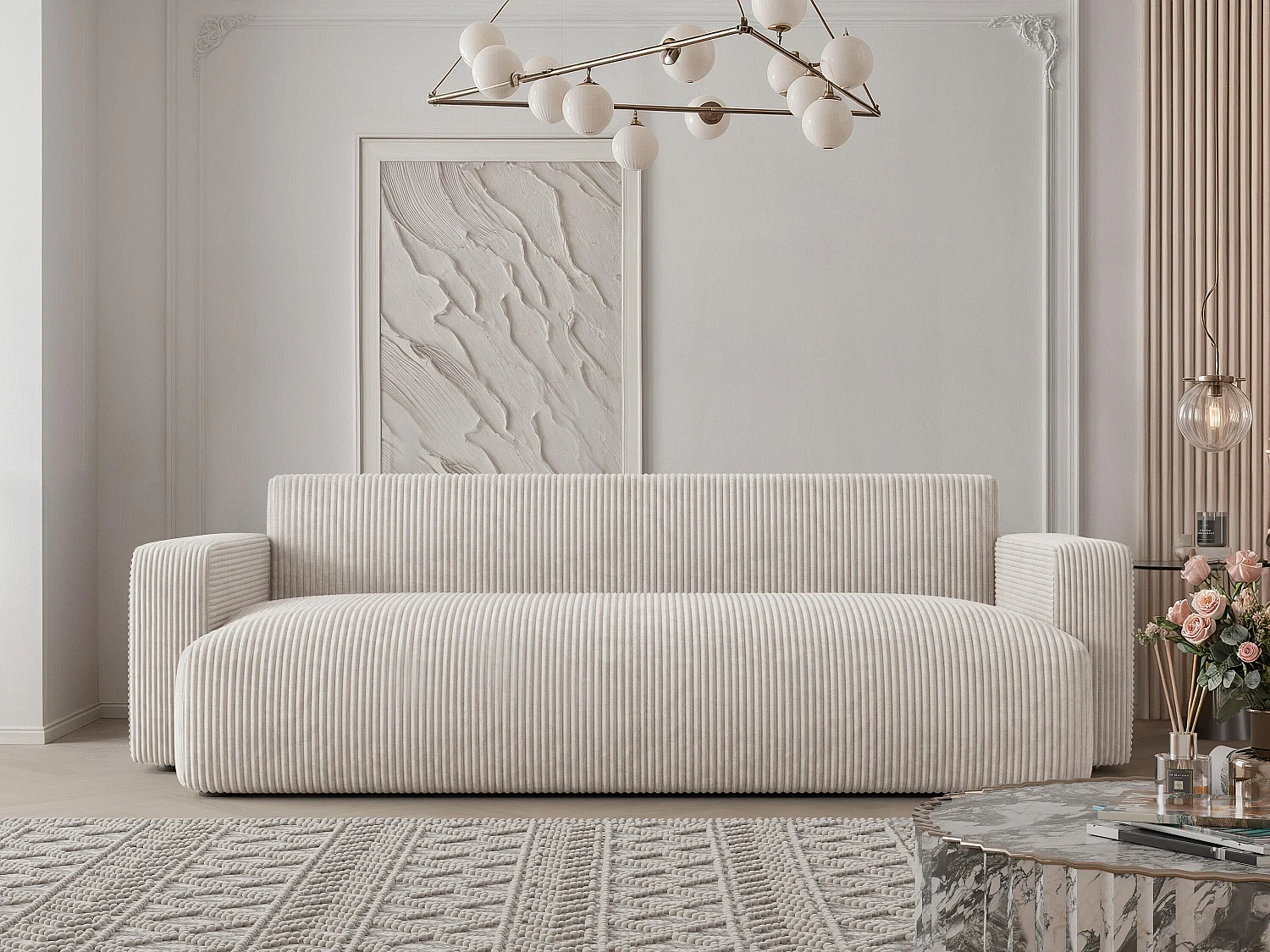 Canapé avec fonction couchage, Beige